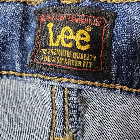 Lee Reserve Women's Petite Size 12P Blue Bootcut Dark Cotton Blend Stretch Jeans - Picture 3 of 5